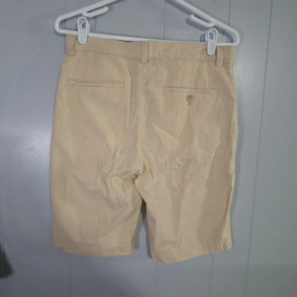 Banana Republic Emerson Short Mens 29 Yellow Fine Corduroy Flat Front‎ Chino